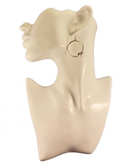 Preview: Schleifen Ohrringe Vintage Optik Ribbon Kreis